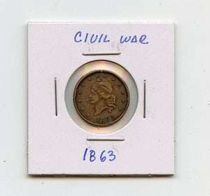 Antique 1863 Civil War American Coin Collectors