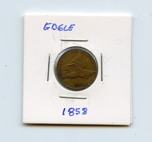 Antique 1858 Flying Eagle One Cent Coin Collectors
