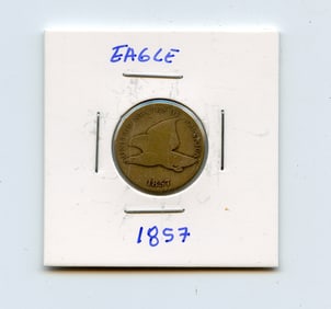 Antique 1857 Flying Eagle One Cent Coin Collectors
