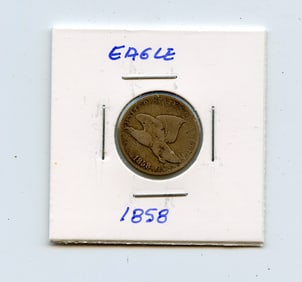 Antique 1858 Flying Eagle One Cent Coin Collectors