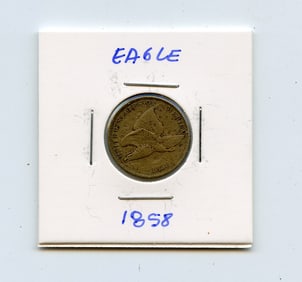 Antique 1858 Flying Eagle One Cent Coin Collectors