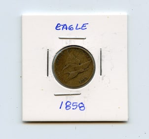 Antique 1858 Flying Eagle One Cent Coin Collectors