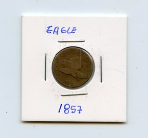 Antique 1857 Flying Eagle One Cent Coin Collectors