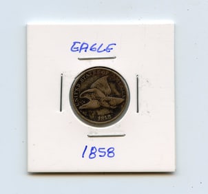 Antique 1858 Flying Eagle One Cent Coin Collectors