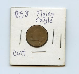 Antique 1858 Flying Eagle One Cent Coin Collectors