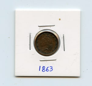 Antique 1863 Civil War American Coin Collectors