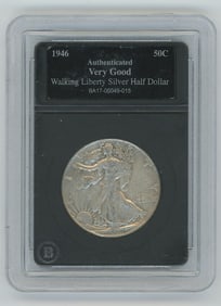 1946 Walking Liberty Silver Half Dollar Auth. and "Very Good" Condition