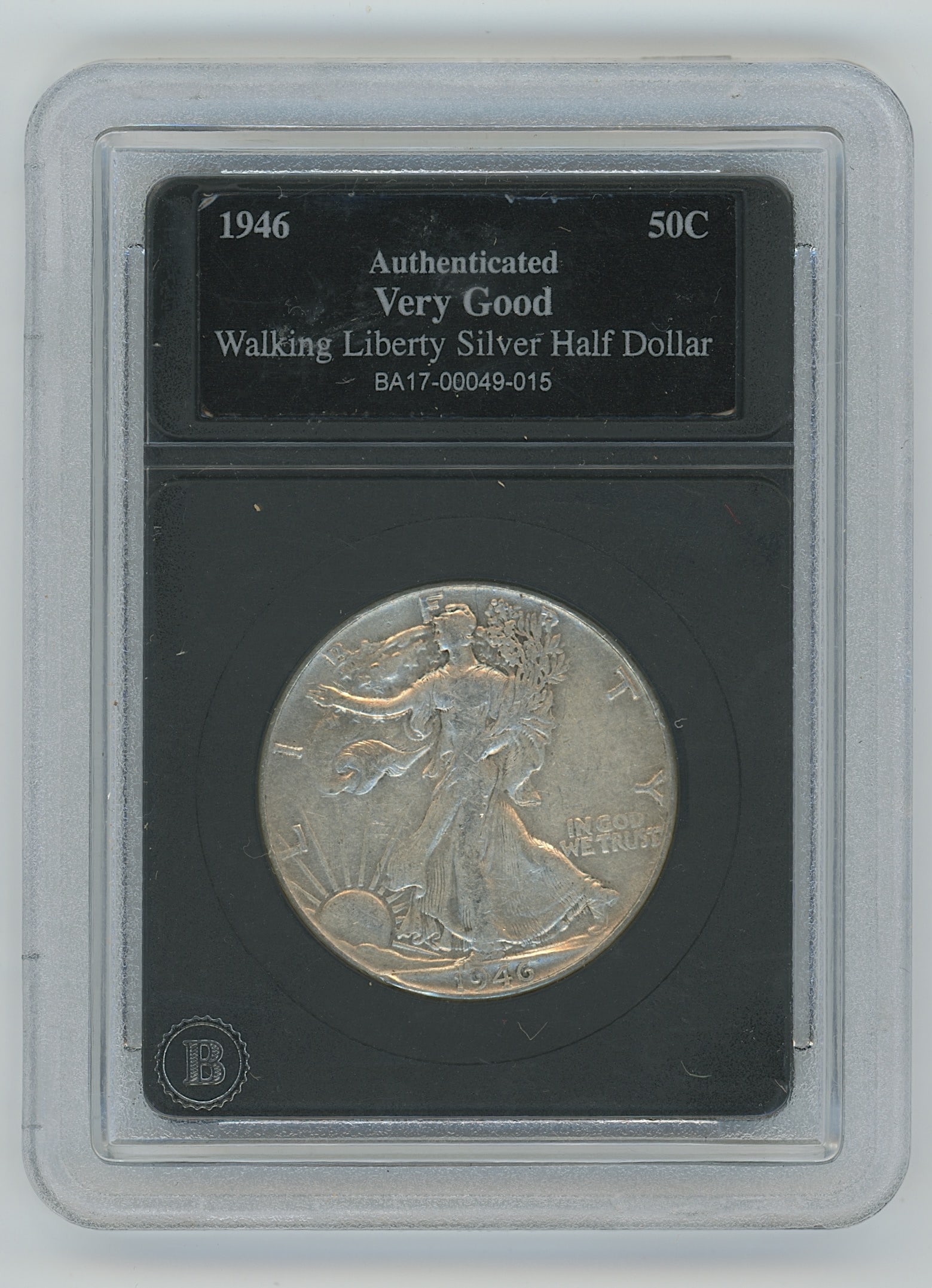 1946 Walking Liberty Silver Half Dollar Auth. and "Very Good" Condition (1 of 2)