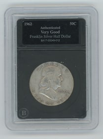 1962 Franklin Silver Half Dollar, Authent. VG Condition