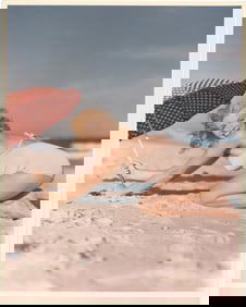 ANDRE DE DIENES Photograph of MARILYN MONROE, Tobay Beach, 1949