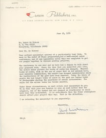 Ephemera Between André de Dienes and Crown Publishers in 1970
