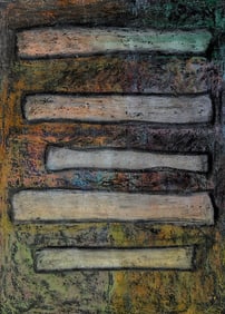 Neo-Expressionist Oil Pastel Painting, Signed FRIEND 84 NYC - 1984