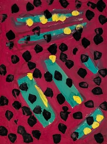 Neo-Expressionist Oil Pastel Painting, Signed FRIEND 84 NYC - 1984