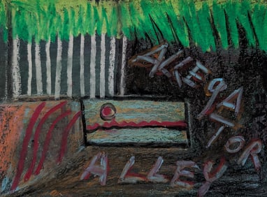 Neo-Expressionist Oil Pastel Painting, Signed FRIEND 84 NYC - 1984