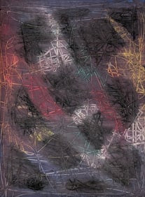 Neo-Expressionist Oil Pastel Painting, Signed FRIEND 84 NYC - 1984