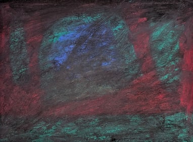 Neo-Expressionist Oil Pastel Painting, Signed FRIEND 84 NYC - 1984