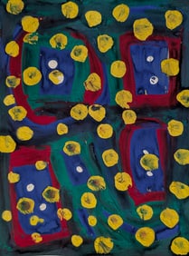 Neo-Expressionist Oil Pastel Painting, Signed FRIEND 84 NYC - 1984