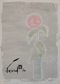 Neo-Expressionist Oil Pastel Painting, Signed FRIEND 1978