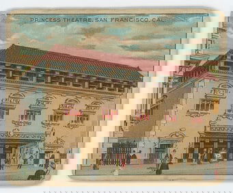 Vintage 1907 Tradecard Princess Theatre in San Francisco, California