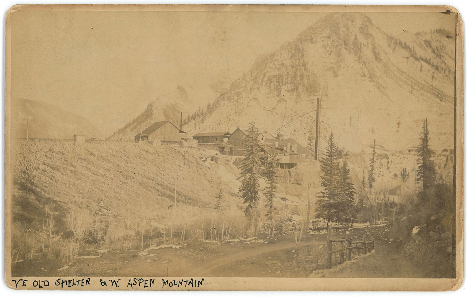 Antique Cabinet Photo "Ye Old Smelter" Aspen Mountain CO (1 of 2)