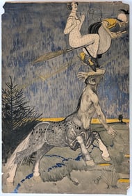 Antique Hand Painted Illustration Signed and Named