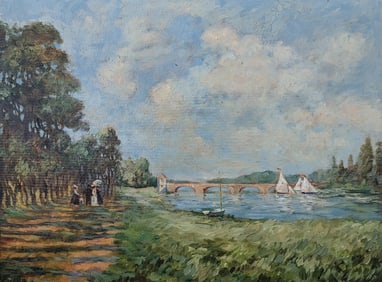 KAETHE HOELTZELL (1925-2013) French Impressionism Scene