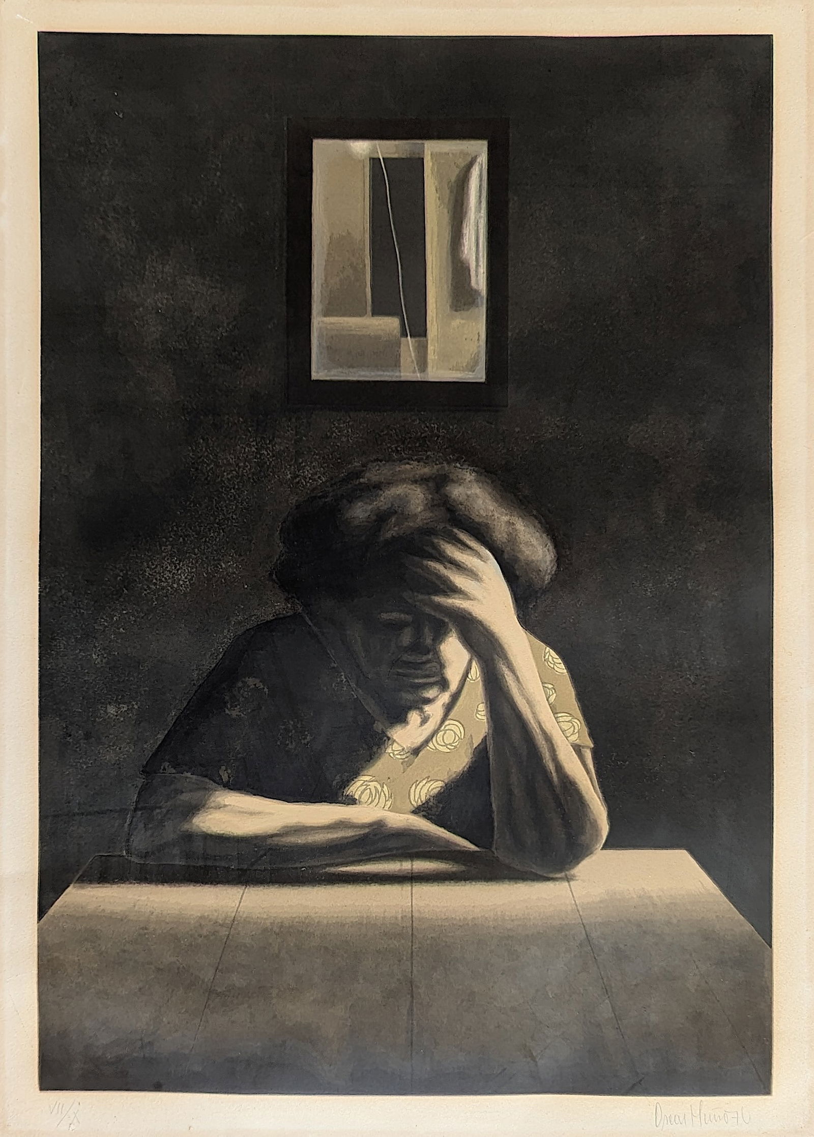 OSCAR MUNOZ (Colombian 1951) Original Grabado (Stone Litho) 1970 VII/X (1 of 6)