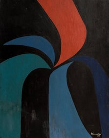 S. CORRATGÉ (After) Oil on Card Abstract Expressionism, 1966