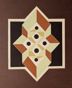 20th C.After VASARELY Geometric Composition Silkscreen on Paper