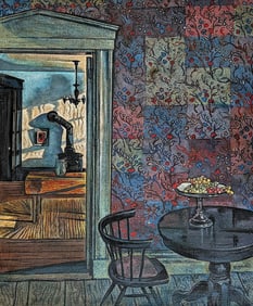 STEPHEN C. HOWARD (1912-2010) Oil with Interior 30" x 25"