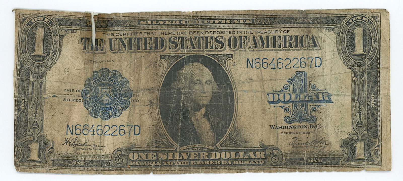 1923 Silver Certificate Horseblanket Note 1 Dollar Bill (1 of 2)