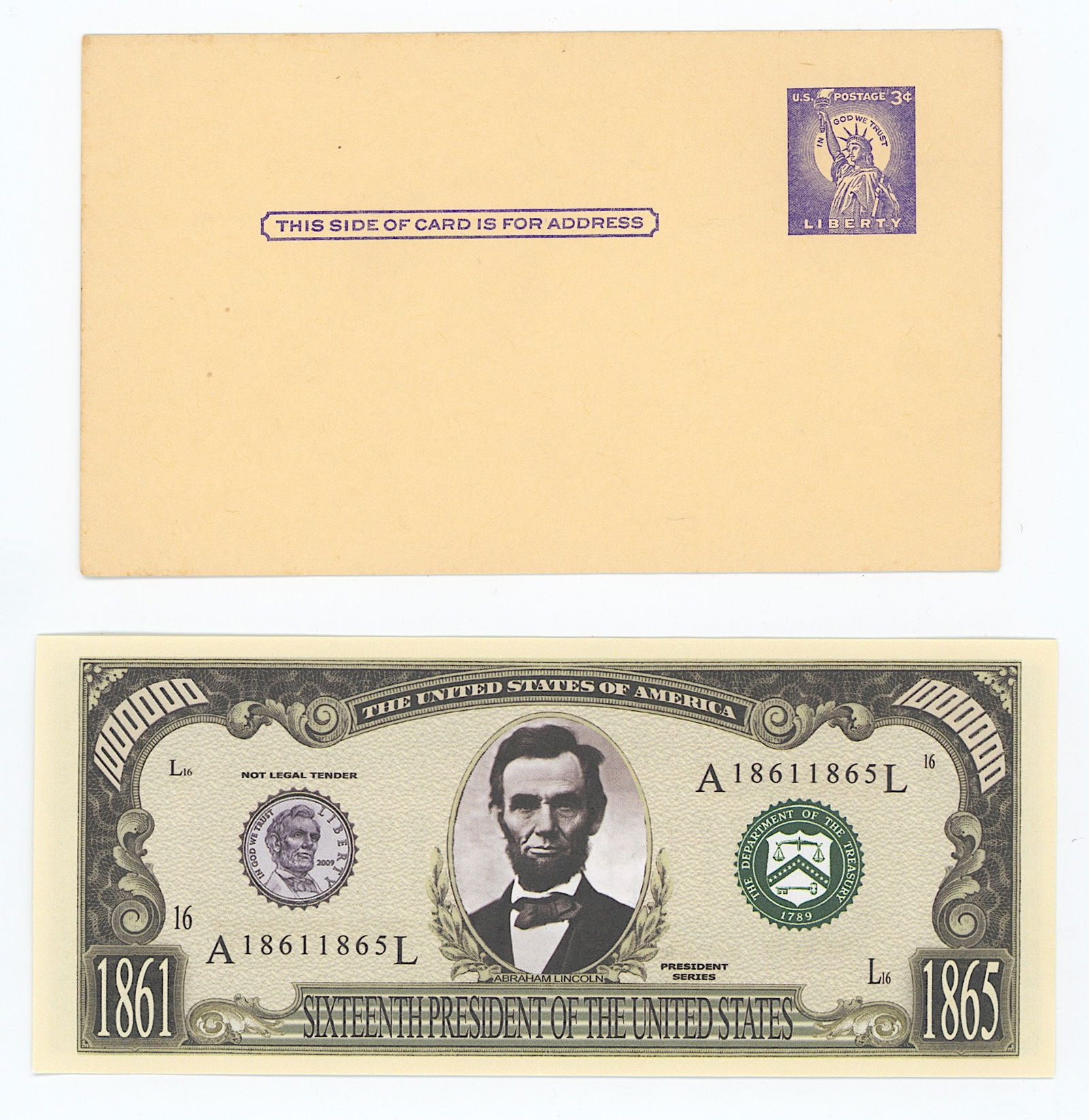One Million Dollar Tender - Not Legal Tender: The provenance is from the estate of a deceased collector in South Florida. We have included quality images to show it's actual condition. This lot is located in Boca Raton, Fl and its shipment will b