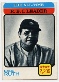 1973 Topps Babe Ruth #474 Baseball Card