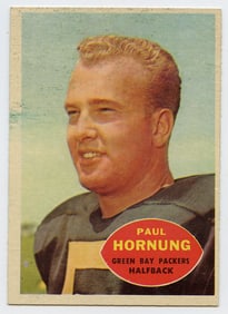 1960 Topps Football Card #54 Paul Hornung-Green Bay Packers