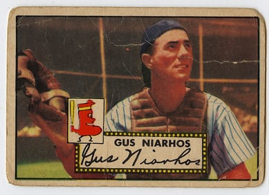 1952 Topps Baseball Card Gus Niarhos Boston Red Sox