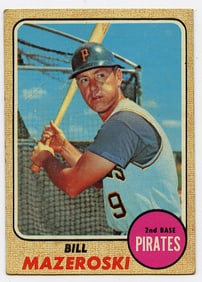 1968 TOPPS BASEBALL CARD #390 BILL MAZEROSKI PITTSBURGH PIRATES