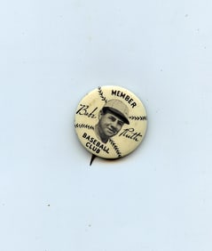 Babe Ruth 1930s Quaker Oats Baseball Club Member Pin