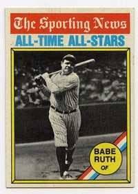 1976 Topps Sporting News Babe Ruth All-Time All-Stars Baseball Card #345 Yankees