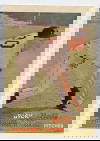 1957 Topps Baseball Card #308 Dick Hall - Pittsburgh Pirates