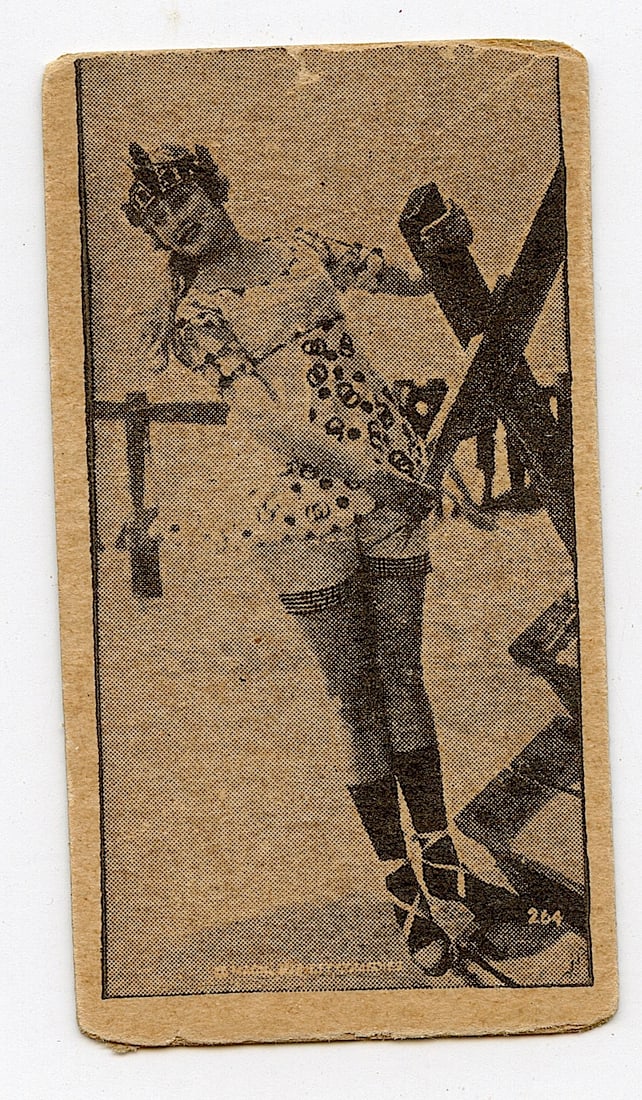 Vintage Antique Card with Woman Pin Up (1 of 2)