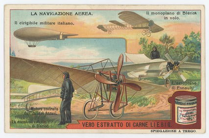 Liebig Meat Extract Airship Italian Trade Card Pioneers Aviation