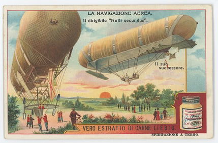 Liebig Meat Extract Airship Italian Trade Card Pioneers Aviation