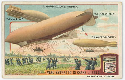Liebig Meat Extract Airship Italian Trade Card Pioneers Aviation