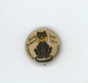 Vintage Very Scarce Late 19th C. Original BLACK CAT Buttom