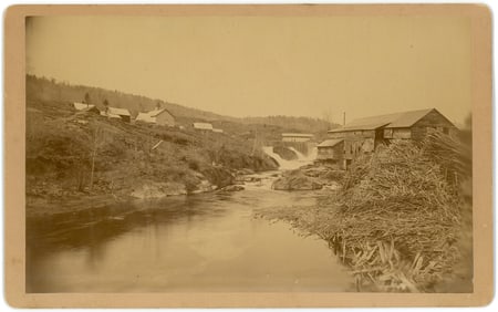 Vintage 19th C. Cabinet Photo Mining Camp View