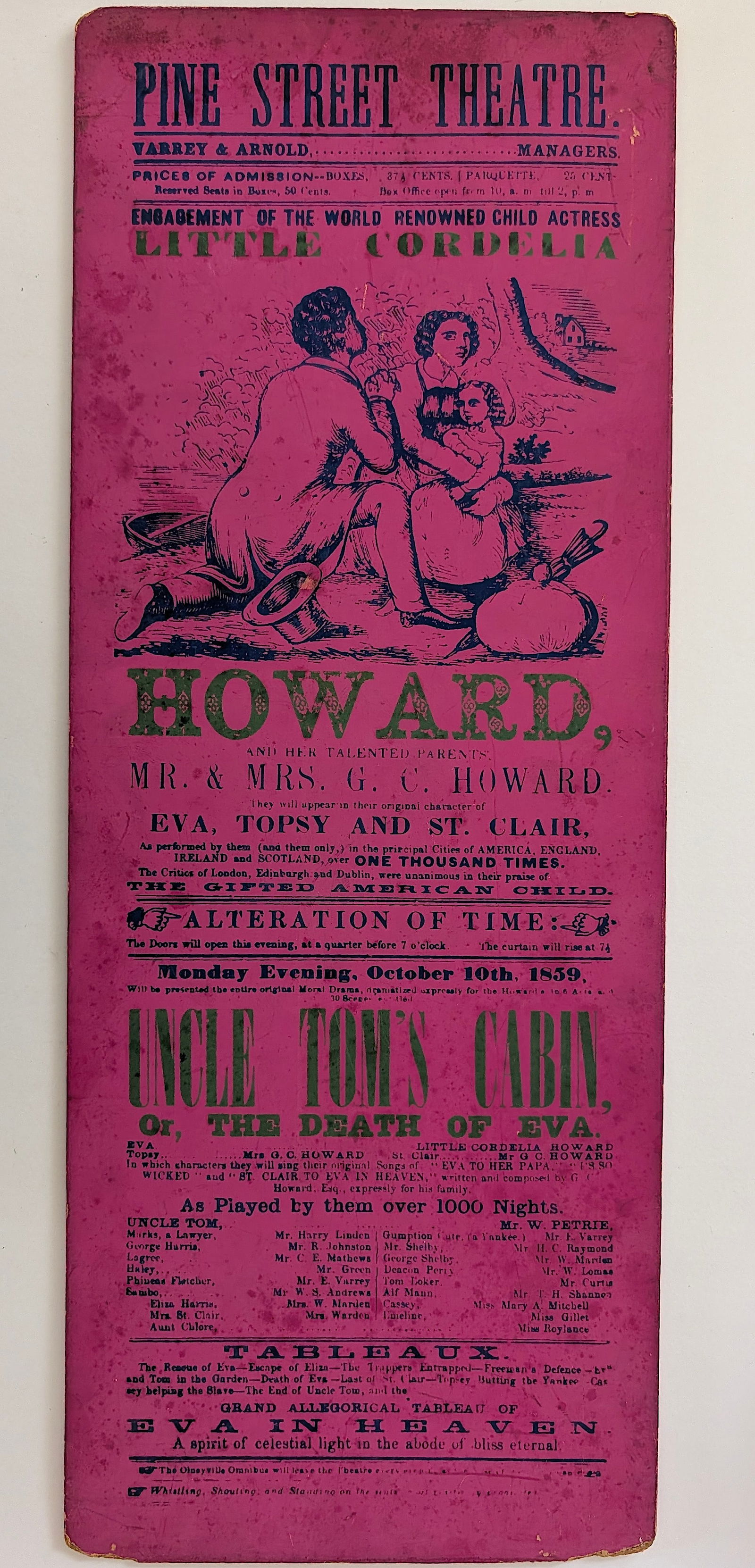 Vintage Sign on Wood Theatrical Playbill Pine Street Theatre, NY (1 of 4)