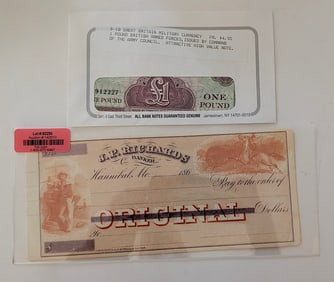 Vintage Military Currency Incl. Civil War