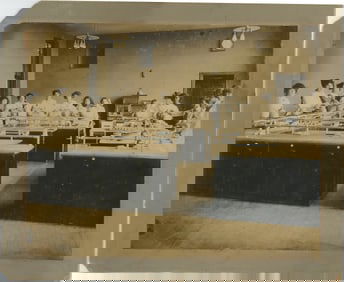 Vintage Cabinet Photo Early 20th C. Women in Cooking Tea Classroom