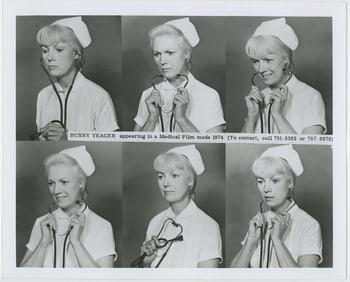 Original Vintage Photograph BUNNY YEAGER IN MEDICAL FILM
