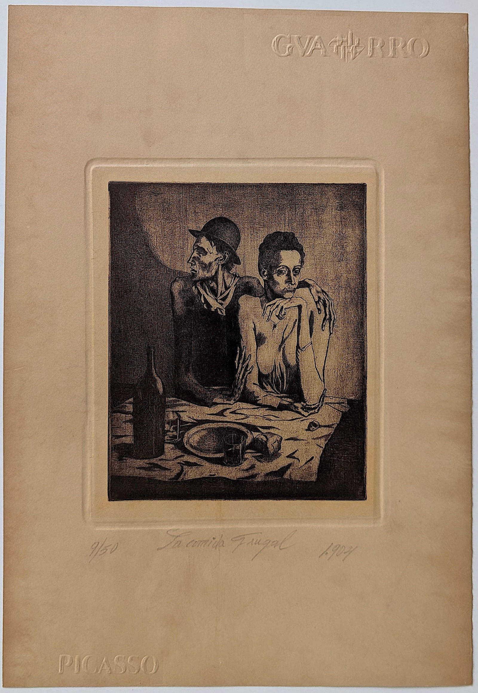 PABLO PICASSO -La Comida Frugal Vintage Lithograph 9/50 (1 of 4)